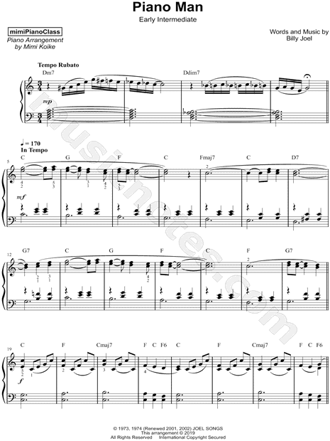 Piano Man [early intermediate]